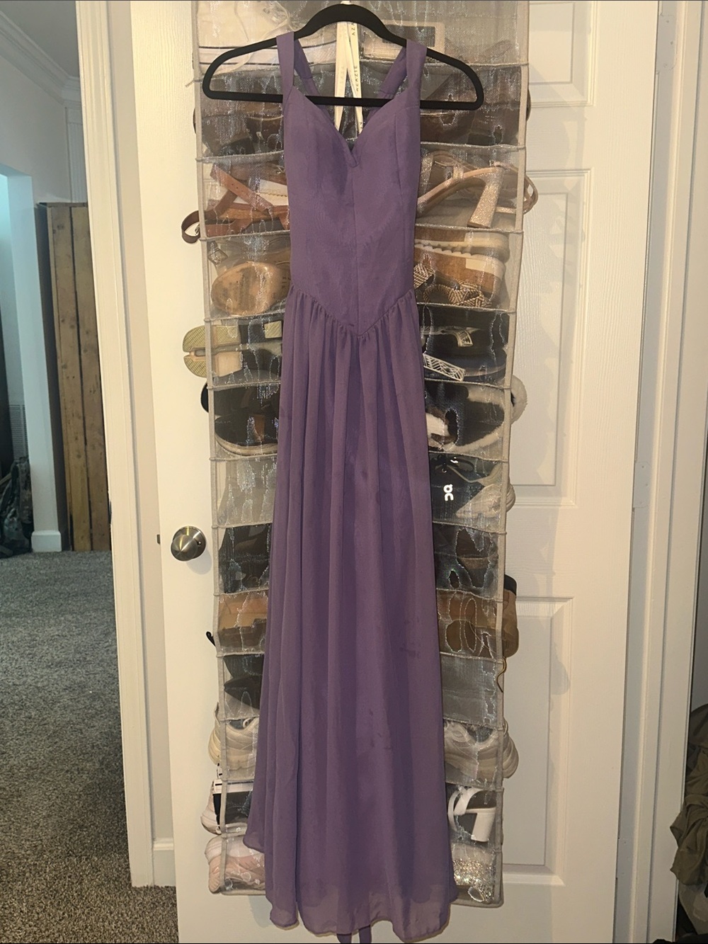 Azazie Lavender Chiffon Maxi Dress in Purple